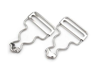 Latzhosenclips Breite 30 mm, Silber, 1 Paar
